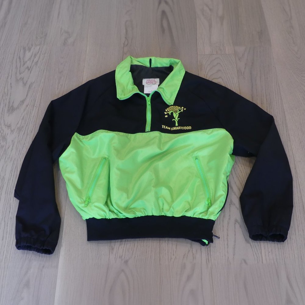 Team Smartfood Prime Sports Vintage Black/Green XLarge Half Zip Jacket